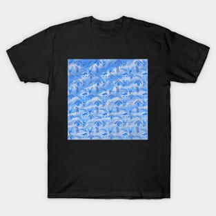 Blue Leaves and Flowers T-Shirt